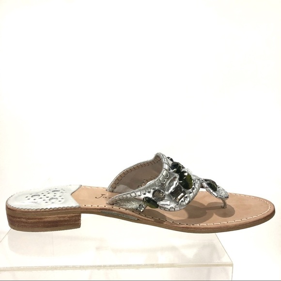 Jack Rogers Jeweled Gemstone Navajo Flat  Flip Flop Thong Sandals - Sz 10 HTF - Picture 8 of 11